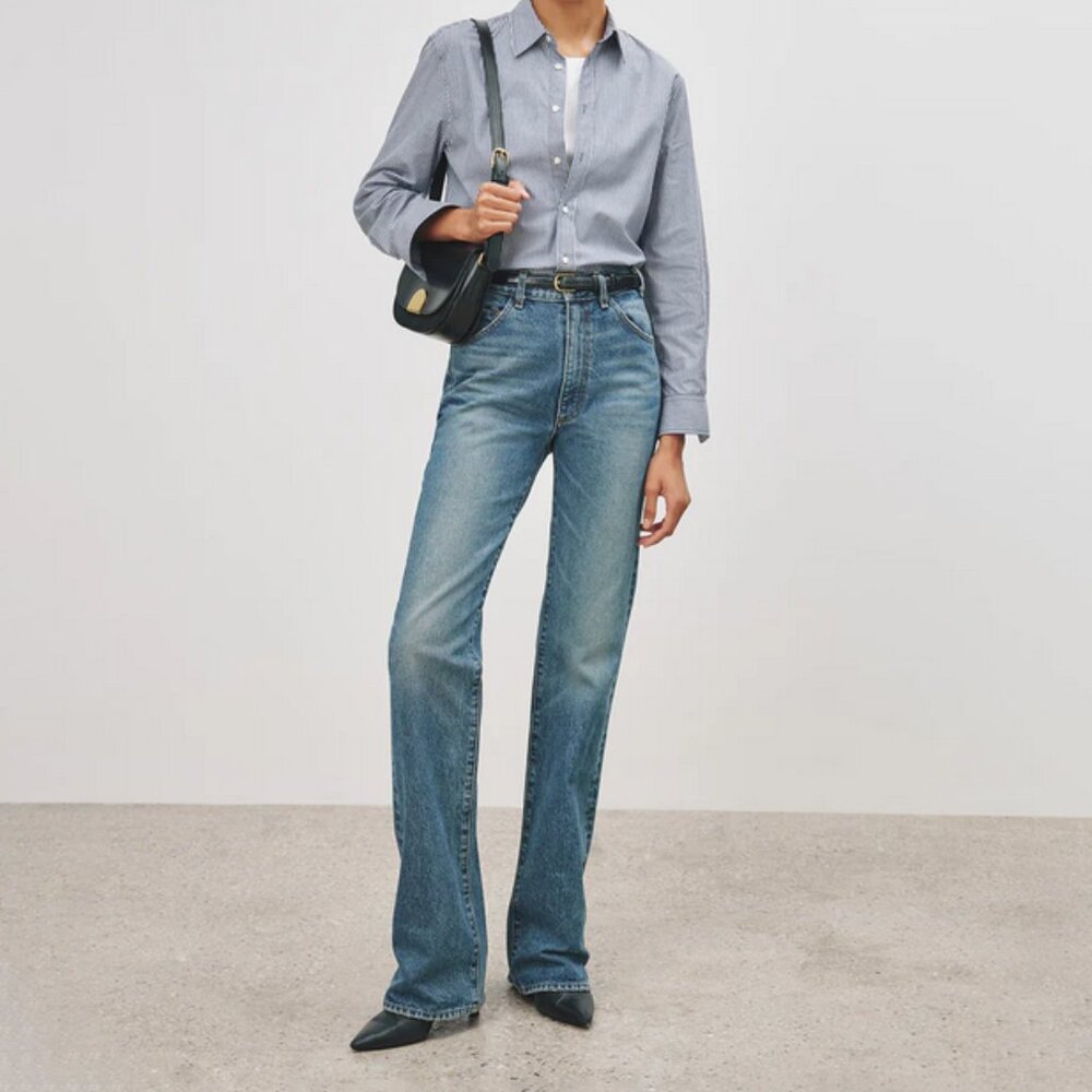 New Nili Lotan Joan Jeans Size 27 Ocean Wash